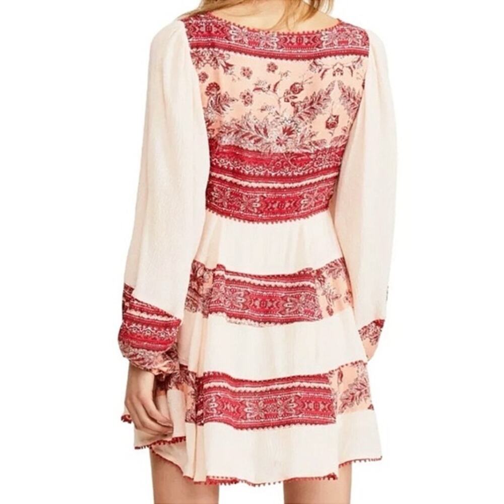 Free People Cream Dress with Red Print - Picture 2 of 12